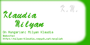 klaudia milyan business card